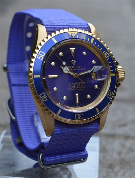 rolex submariner blue on strap|Rolex with nato strap.